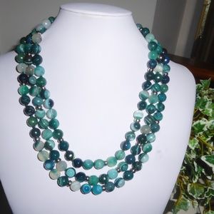 Triple strand  necklace and sterling silver